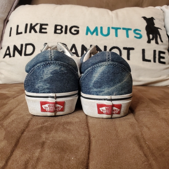 31) VANS Off The Wall Low Acid-wash Denim Platform Sneakers Sz. M's 6½ W's 8 - Picture 4 of 8